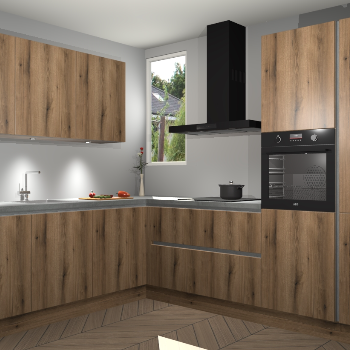 Goud Eiken greeploze keuken Buenos Aires 102816