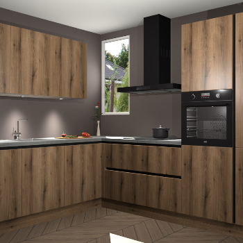 Goud Eiken greeploze keuken Buenos Aires 102819