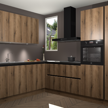 Goud Eiken greeploze keuken Buenos Aires 102826