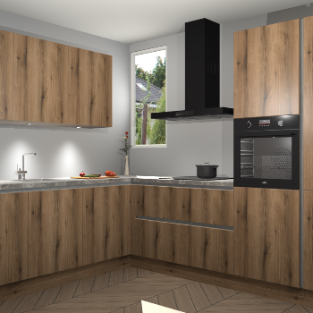 Goud Eiken greeploze keuken Buenos Aires 102830