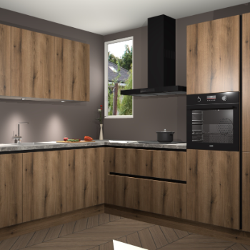 Goud Eiken greeploze keuken Buenos Aires 102833