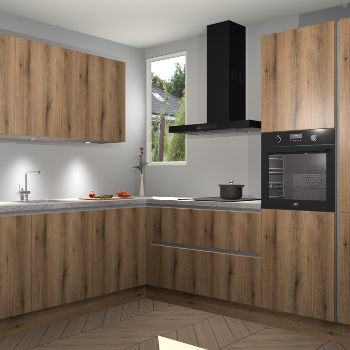 Goud Eiken greeploze keuken Buenos Aires 102837