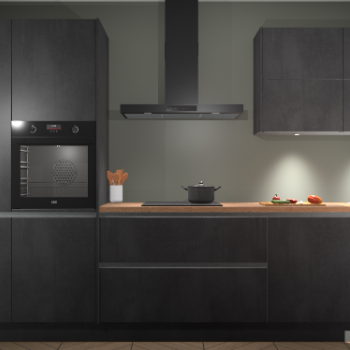 Beton Zwarte greeploze keuken Parijs 102169