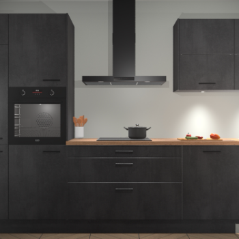 Beton Zwarte keuken Parijs 102170