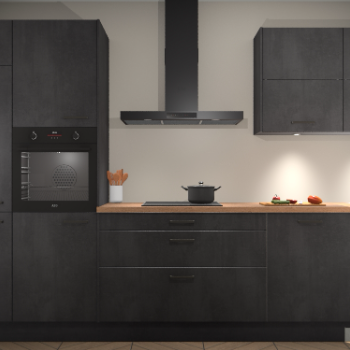 Beton Zwarte keuken Parijs 102171