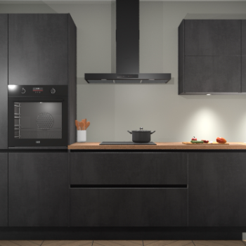 Beton Zwarte greeploze keuken Parijs 102172