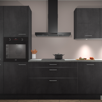 Beton Zwarte keuken Parijs 102174