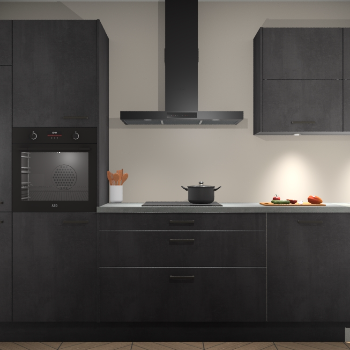 Beton Zwarte keuken Parijs 102177