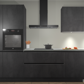 Beton Zwarte greeploze keuken Parijs 102178