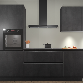 Beton Zwarte greeploze keuken Parijs 102184