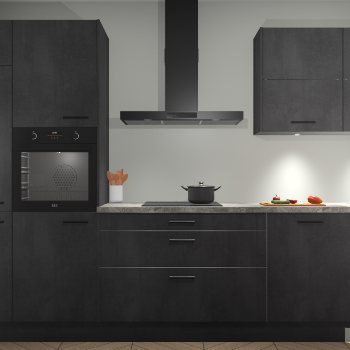 Beton Zwarte keuken Parijs 102188