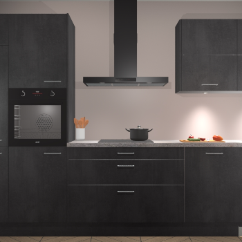 Beton Zwarte keuken Parijs 102192