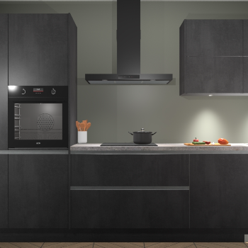 Beton Zwarte greeploze keuken Parijs 102193