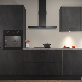 Beton Zwarte keuken Parijs 102195