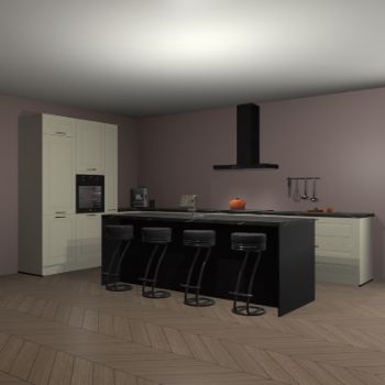 Magnolia-Zwarte keuken Zunyi 100761 