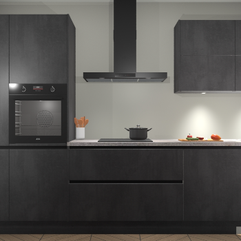 Beton Zwarte greeploze keuken Parijs 102196