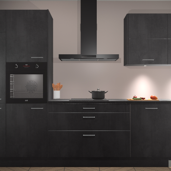 Beton Zwarte keuken Parijs 102206