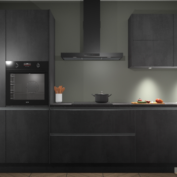 Beton Zwarte greeploze keuken Parijs 102207