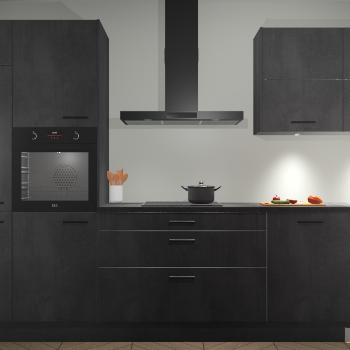 Beton Zwarte keuken Parijs 102208