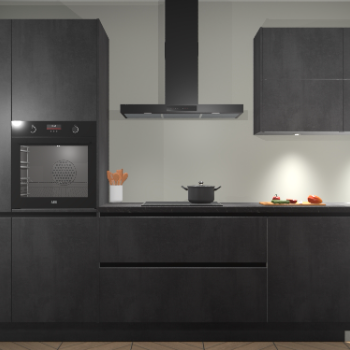 Beton Zwarte greeploze keuken Parijs 102210