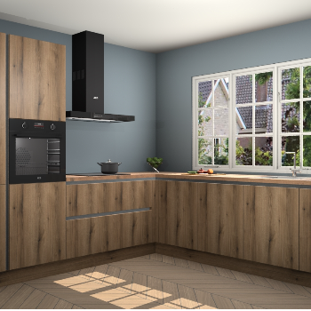 Goud Eiken greeploze keuken Casablanca 102844