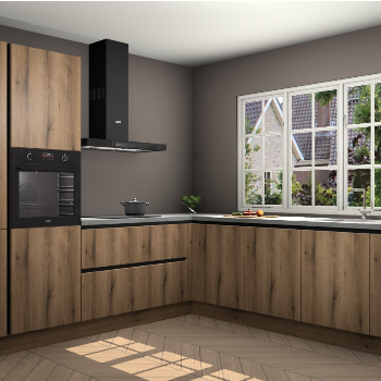 Goud Eiken greeploze keuken Casablanca 102859