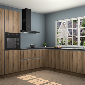 Goud Eiken greeploze keuken Casablanca 102862