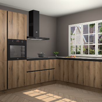 Goud Eiken greeploze keuken Casablanca 102865