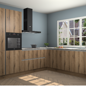 Goud Eiken greeploze keuken Casablanca 102868