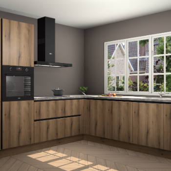 Goud Eiken greeploze keuken Casablanca 102871