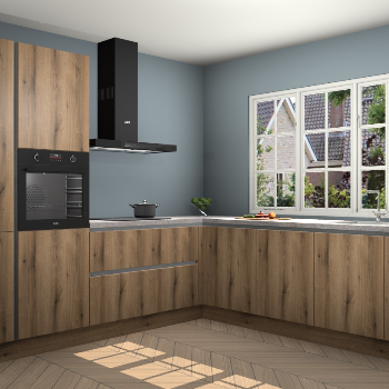 Goud Eiken greeploze keuken Casablanca 102874