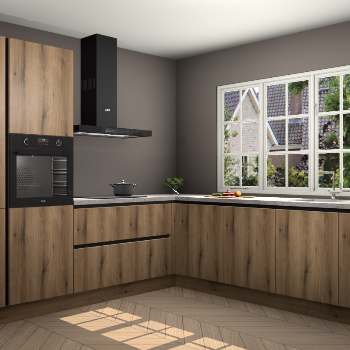 Goud Eiken greeploze keuken Casablanca 102877