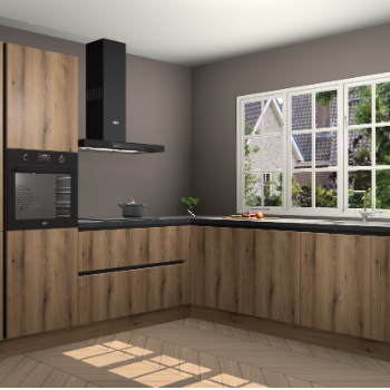 Goud Eiken greeploze keuken Casablanca 102883