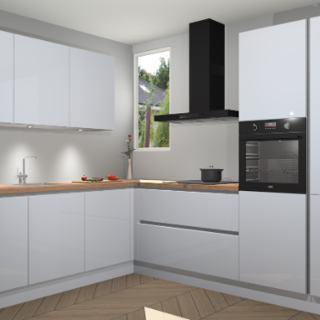 Sneeuwwitte hoogglans greeploze keuken Buenos Aires 103173