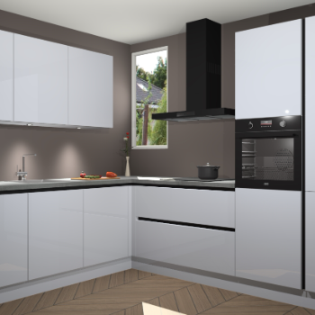 Sneeuwwitte hoogglans greeploze keuken Buenos Aires 103207