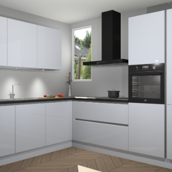 Sneeuwwitte hoogglans greeploze keuken Buenos Aires 103241