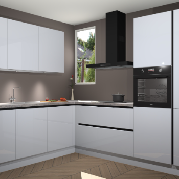 Sneeuwwitte hoogglans greeploze keuken Buenos Aires 103283