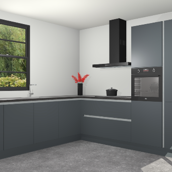 Onygrijze greeploze keuken Porto 102905