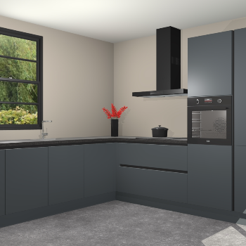 Onygrijze greeploze keuken Porto 102908