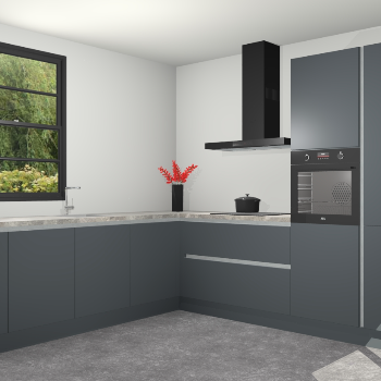 Onygrijze greeploze keuken Porto 102911