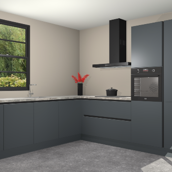 Onygrijze greeploze keuken Porto 102914