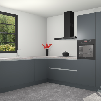 Onygrijze greeploze keuken Porto 102917