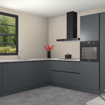 Onygrijze greeploze keuken Porto 102920