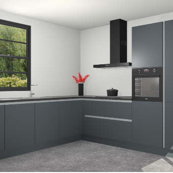 Onygrijze greeploze keuken Porto 102923