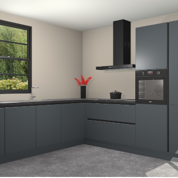 Onygrijze greeploze keuken Porto 102926