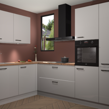 Zijdegrijze hoogglans keuken Buenos Aires 103430