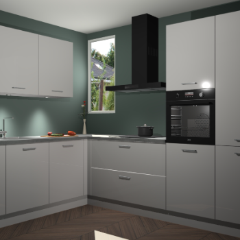 Zijdegrijze hoogglans keuken Buenos Aires 103452