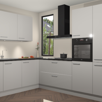 Zijdegrijze hoogglans keuken Buenos Aires 103501