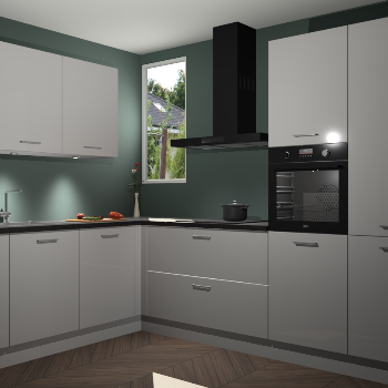 Zijdegrijze hoogglans keuken Buenos Aires 103502