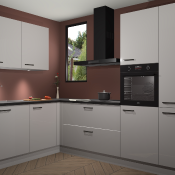 Zijdegrijze hoogglans keuken Buenos Aires 103505